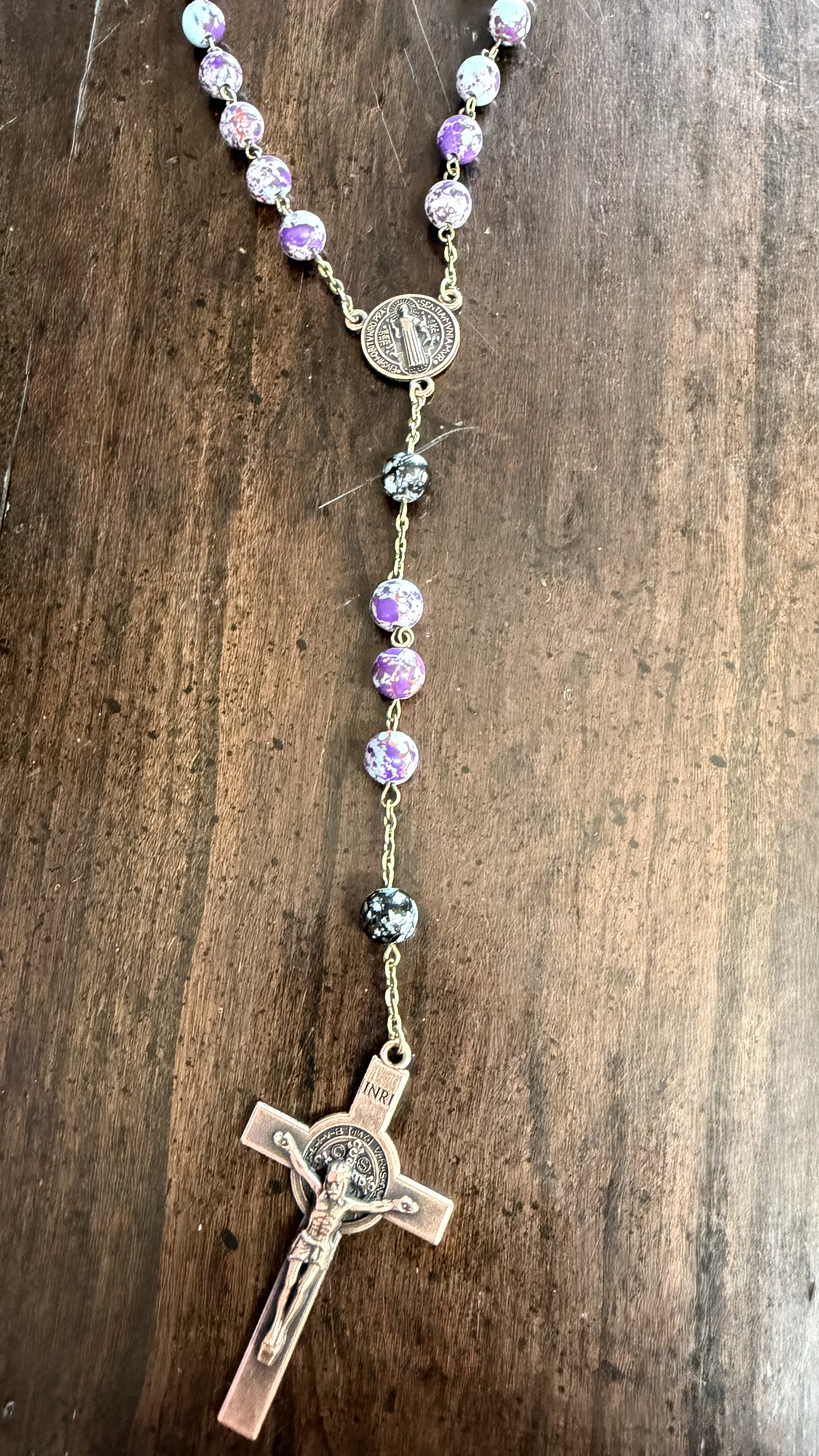 catholic rosary bronze crucifix